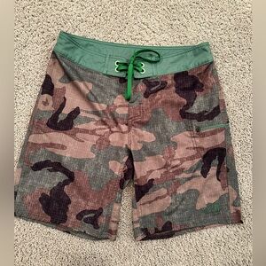 Men’s camo The North Face board shorts 🩳 swim cargo 30 green brown